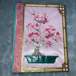 Papyrus Mother’s Day card embroidered bonsai tree new